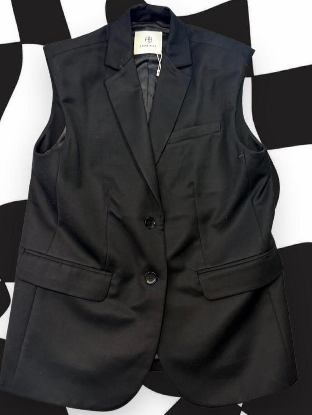 Anine Bing Black Suit Vest